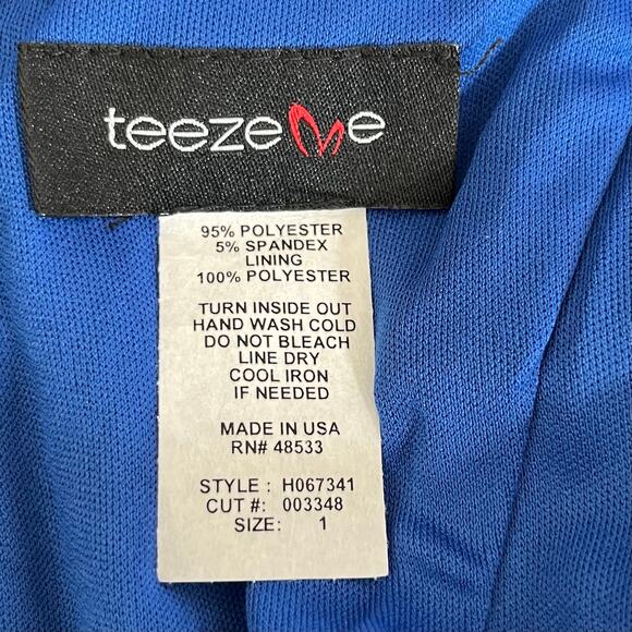 Teeze Me Royal Blue Off The Shoulder Pleated Fit & Flare Dress XS Junior 1 NWT - Picture 4 of 15